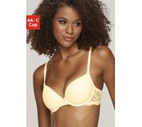 Schalen-BH NUANCE BY LASCANA, Damen, Gr. 70, Cup A, gelb (zitrone), Spitze, Obermaterial: 85% Polyamid, 15% Elasthan, BHs Schalen-BH, im Rücken aus Spitze, Cups aus Microtouch, Dessous, Topseller (826