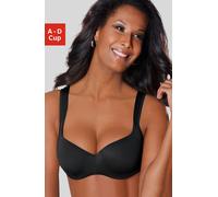 Schalen-BH NUANCE BY LASCANA "Optimizer", Damen, Gr. 70, Cup D, schwarz, Microtouch, Obermaterial: 82% Polyamid (TACTEL), 18% Elasthan (LYCRA), BHs Schalen-BH, mit Bügel aus hochwertiger Microfaser -