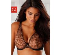 Schalen-BH NUANCE, Damen, Gr. 90, Cup E, schwarz, Spitze, Obermaterial: 55% Polyamid, 30% Polyester, 15% Elasthan, BHs Schalen-BH, schöne Stickereispitze in modischer Optik, Dessous (96908938-90) schw