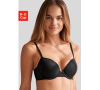 Schalen-BH S.OLIVER "Alix", Damen, Gr. 80, Cup C, schwarz, Spitze, Obermaterial: 42% Polyamid, 40% Polyester, 18% Elasthan, BHs Schalen-BH, aus weicher, flacher Spitze mit dezentem Muster (10544825-80