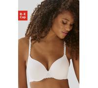 Schalen-BH S.OLIVER "Camille", Damen, Gr. 70, Cup D, weiß, Microtouch, Obermaterial: 72% Polyamid, 16% Polyester, 12% Elasthan, Basic, BHs Schalen-BH, mit Spitzenträger, Basic Dessous (47423003-70) we