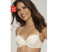 Schalen-BH S.OLIVER Gr. 75, Cup E, beige (creme), Damen, Microtouch, Obermaterial: 60% Polyamid, 35% Polyester, 5% Elasthan, BHs, mit Bügel und nahtlos vorgeformten Schalen, Basic Dessous (88102239-75
