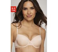 Schalen-BH S.OLIVER, Damen, Gr. 80, Cup D, beige (puder), Microtouch, Obermaterial: 60% Polyamid, 35% Polyester, 5% Elasthan, Basic, BHs, mit Bügel und nahtlos vorgeformten Schalen, Basic Dessous (705