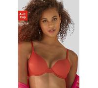 Schalen-BH S.OLIVER "Louise", Damen, Gr. 70, Cup C, orange (dunkelorange), Microtouch, Obermaterial: 59% Polyamid, 21% Polyester, 20% Elasthan, BHs Schalen-BH, mit nahtlos vorgeformten Cups (66069428-