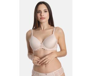 Schalen-BH SASSA "Beautyful Classic", Damen, Gr. 95, Cup C, beige (natur), Jacquard: 85% Polyamid, 15% Elasthan. Spitze: 90% Polyamid, 10% Elasthan, unifarben, normal, BHs Schalen-BH, mit Spitzeneinsa