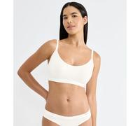 Schalen-BH SLOGGI "FREE Evolve P", Damen, Gr. 1, N-Gr, weiß (silk weiß), Single Jersey, Spitze, Obermaterial: 46% Polyester, 45% Modal, 9% Elasthan, unifarben, modisch, BHs, super weich, dehnfähig, St