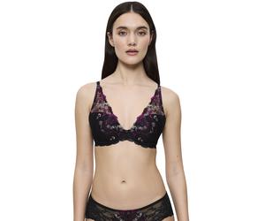 Schalen-BH TRIUMPH "Sensual Spotlight WP", Damen, Gr. 80, Cup F, schwarz, Microtouch, Obermaterial: 64% Polyester, 29% Polyamid, 7% Elasthan, BHs Schalen-BH, mit Stickerei (16077332-80) schwarz