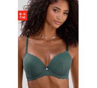 Schalen-BH VIVANCE, Damen, Gr. 80, Cup E, grün (khaki), Spitze, Obermaterial: 91% Polyamid, 9% Elasthan, BHs Schalen-BH, mit Bügel aus elastischer Netzspitze, sexy Dessous (52855105-80) khaki