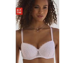 Schalen-BH VIVANCE, Damen, Gr. 90, Cup B, weiß, Microtouch, Obermaterial: 63% Polyamid, 27% Polyester, 10% Elasthan, BHs Schalen-BH, aus Spitze in Leo-Optik im modischen Balconnet-Schnitt, Dessous (12
