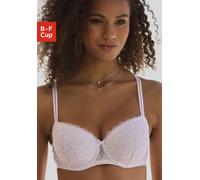 Schalen-BH VIVANCE, Damen, Gr. 95, Cup E, weiß, Microtouch, Obermaterial: 63% Polyamid, 27% Polyester, 10% Elasthan, BHs Schalen-BH, aus Spitze in Leo-Optik im modischen Balconnet-Schnitt, Dessous (94