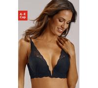 Schalen-BH VIVANCE "Mirabella", Damen, Gr. 75, Cup E, schwarz, Microtouch, Obermaterial: 69% Polyamid, 21% Polyester, 10% Elasthan, BHs Schalen-BH, mit extra tiefem Aussschnitt (94652054-75) schwarz