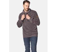 Schalkragenpullover JAN VANDERSTORM "Pullover LARNO", Herren, Gr. XL, rot (dunkelrot melange), Obermaterial: 100% Baumwolle CO., unifarben, Casual, normal, ohne Ausschnitt, Pullover (62973805-XL) dunk
