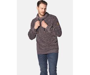 Schalkragenpullover JAN VANDERSTORM "Pullover LARNO", Herren, Gr. XL, rot (dunkelrot melange), Obermaterial: 100% Baumwolle CO., Pullover (62973805-XL) dunkelrot melange