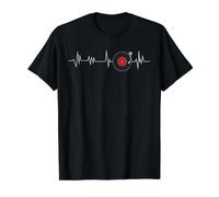 Schallplatte Herzschlag Retro Musik Vintage Disc Jockey Preisgünstiges Grafik-T-Shirt, Herren, Schwarz, XL
