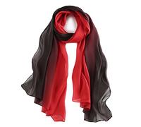 Schals Damen 100% seide Stola Seidenschal Elegante Stilvolle leichte Scarf für Frauen Schwarz und Rot