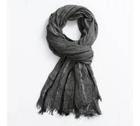 Schals Tücher Halstuch Scarf Herrenschal Aus Baumwolle Und Leinen, Modisch, Gestreift, Für Herbst Und Winter, Lang, Weich, Tücher Und Wickel, Männlich, Kurze Quaste, Dunkelgrau