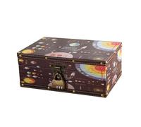 Schatztruhe aus Holz und Leder mit Deckel und Schloss, dekorative Schmuck-Aufbewahrungsbox für Kinder, Jugendliche, für Geburtstag, Hochzeit, Kinderzimmer, Heimdekoration, geheimnisvolles Muster.