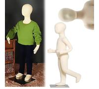 Schaufensterpuppe Für Kinder, Ganzkörper Mit Kopf, Beweglicher, Weicher Kinder-Schneider-Torso Mit Abnehmbarem Ständer/Realistische Schaumstoff-Nähpuppe Für Jungen, Mädchen, Unisex-Kleidung, Oberteil