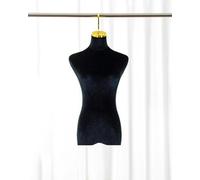 Schaufensterpuppe Hängender Mannequin-Halbkörper, Hochzeitskleid-Schneiderform mit Metallhaken, Elegante Damenpuppe mit Samtbezug, Nähpuppe Schneiderpuppe (Color : Black, Size : Short Hook 10cm(4in)