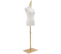 Schaufensterpuppe, Höhenverstellbarer Brautkleid-Ständer mit Leinenbezug & Gusseisernem Sockel, Mannequin Torso für Brautkleider, Abendkleider & Cocktailkleider, für Brautmodengeschäfte & Fotostudios