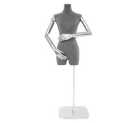 Schaufensterpuppe Körper für Weibliche Kleidung Form Display Weibliche Kleiderform Modell Kleidung Shop Damenbüste Kleiderpuppe Ausstellungsstand, verstellbare Höhe (120-210cm), Grau