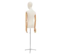Schaufensterpuppe Weiblich Schneiderpuppe mit Armen Kleiderpuppe Ausstellen für Vitrine Schneiderpuppe verstellbar für Kleid Schmuck Display, Beige