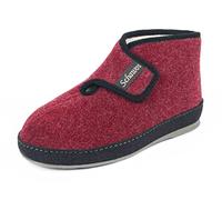 SCHAWOS Damen Filz-Hausstiefel 2060 mit Schurwolle und Klettverschluss | Knöchelhohe warme Schurwollfütterung, anatomisches Fußbett, feste rutschhemmende Sohle, stabile Filzschale, Winter-Hausschuh