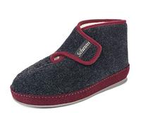 SCHAWOS Damen Gefütterter Filz Hausstiefel 2060, Warmer Winter Hausschuh Mit Schurwoll-Futter, Feste Rutschhemmende Sohle, Anatomisches Fußbett, Großer Klettverschluss, Farbe: Anthrazit, Größe: 40