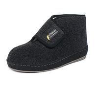 SCHAWOS Herren Filz-Hausstiefel 6060 mit Schurwolle und Klettverschluss | Knöchelhohe warme Schurwollfütterung, anatomisches Fußbett, feste rutschhemmende Sohle, stabile Filzschale, Winter-Hausschuh
