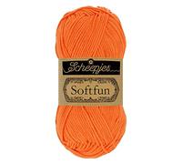 Scheepjes 1592-2 Softfun Baumwolle Garn, 2427 Tangerine, 10x50g, 10 Count