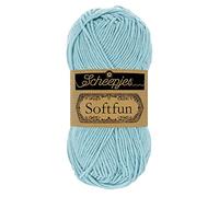 Scheepjes 1592-2 Softfun Baumwolle Garn, 2432 Light Blue, 10x50g, 10 Count