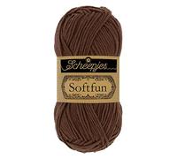 Scheepjes 1592-2 Softfun Baumwolle Garn, 2491 Pecan, 10x50g, 10 Count
