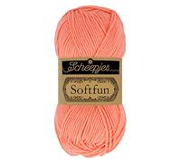 Scheepjes 1592-2 Softfun Baumwolle Garn, 2636 Soft Coral, 10x50g, 10 Count