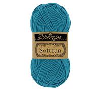 Scheepjes 1592-2 Softfun Baumwolle Garn, 2649 Peacock, 10x50g, 10 Count