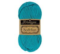 Scheepjes 1592-2511 Softfun Baumwolle Garn, 2511 Dark Turquoise, 1x50g