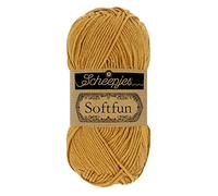Scheepjes 1592-2621 Softfun Baumwolle Garn, Acryl, 2621 Mustard, 1x50g