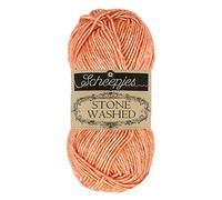 Scheepjes 1664-2 Stone Washed Baumwolle Garn, 78 22% Acryl, 816 Coral, 10x50g, 10 Count
