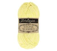 Scheepjes 1664-2 Stone Washed Baumwolle Garn, 78 22% Acryl, 817 Citrine, 10x50g, 10 Count