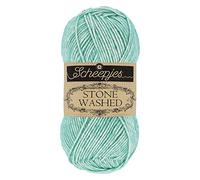 Scheepjes 1664-2 Stone Washed Baumwolle Garn, 78 22% Acryl, 828 Larimar, 10x50g, 10 Count