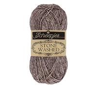 Scheepjes 1664-2 Stone Washed Baumwolle Garn, 78 22% Acryl, 829 Obsidian, 10x50g, 10 Count
