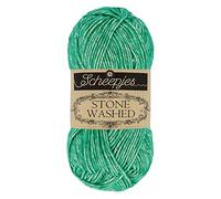 Scheepjes 1664-825 Stone Washed Baumwolle Garn, 825 Malachite, 1x50g