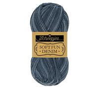 Scheepjes 1672-501_2 Softfun Denim Baumwolle Garn, 10x50g, 10 Count