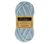 Scheepjes 1672-509_2 Softfun Denim Baumwolle Garn, 10x50g, 10 Count