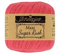 Scheepjes 1694-2 Maxi Sugar Rush Baumwolle Garn, 100% merzerisierte, 256 Cornelia Rose, 10x50g, 10 Count