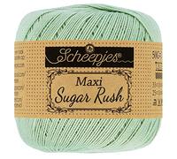 Scheepjes 1694-2 Maxi Sugar Rush Baumwolle Garn, 100% merzerisierte, 402 Silver Green, 10x50g, 10 Count