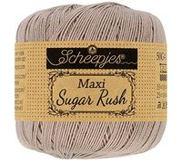 Scheepjes 1694-2 Maxi Sugar Rush Baumwolle Garn, 100% merzerisierte, 406 Soft Beige, 10x50g, 10 Count