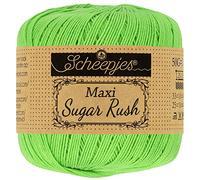 Scheepjes 1694-2 Maxi Sugar Rush Baumwolle Garn, 100% merzerisierte, 513 Spring Green, 10x50g, 10 Count