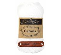 Scheepjes Catona 106 Snow White Premium Wolle 50g mercerisiertes Baumwollgarn für feine Häkelideen luftige Looks und stilvolle Wohnakzente mit mySearose Label