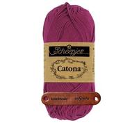 Scheepjes Catona 128 Tyrian Purple Premium Wolle 50g mercerisiertes Baumwollgarn für feine Häkelideen luftige Looks und stilvolle Wohnakzente mit mySearose Label