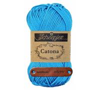 Scheepjes Catona 146 Vivid Blue Premium Wolle 50g mercerisiertes Baumwollgarn für feine Häkelideen luftige Looks und stilvolle Wohnakzente mit mySearose Label